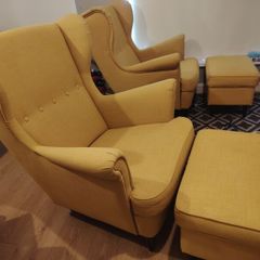 Armchair with footstool