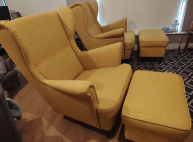 Armchair with footstool
