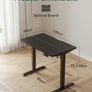 Electric Standing Desk 100 x 60 cm, Height Adjustable Sit Stand Desk with 3 Memory Presets, Home Office Computer Desk, Black Frame with Black Top Image 10