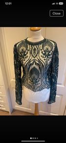 Stunning green Folkster top size 14-16