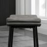 Breakfast Bar Stools Set of 2, Microfibre Upholstered Barstools, Industrial Bar Chairs with Curved Seat and Steel Frame for Dining Room, Kitchen, Grey Image 6