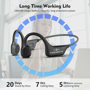 Real Bone Conduction Headphones Bluetooth Wireless Earphones Waterproof Sports Headset with Mic for Workouts Running Driving