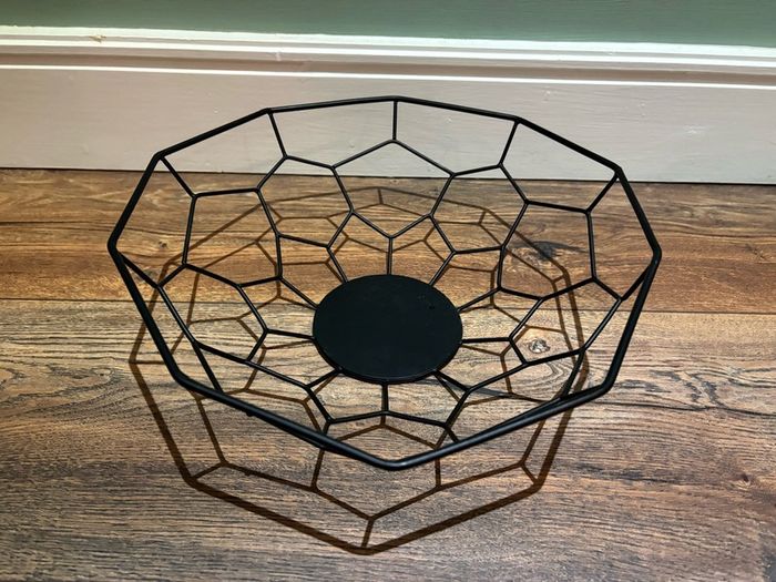 Modern Matte Black Geometric Wire Fruit Bowl