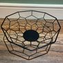 Modern Matte Black Geometric Wire Fruit Bowl Image 2