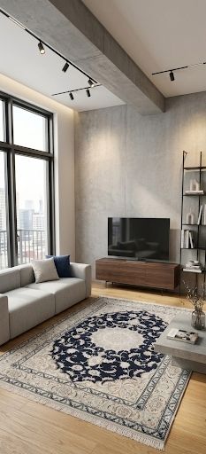 Stunning Persian Nain Wool and Silk Hand Knotted Rug Carpet