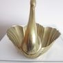 Brass Swan Figurine Trinket Dish Image 2