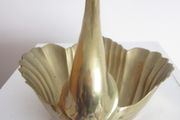 Brass Swan Figurine Trinket Dish