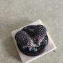 Hedgehog Ornament Ceramic on wood base 2.2 inches set on marble plinth Image 4