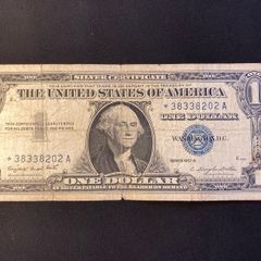 Certificate USA One dollar Bill, blue seal 1957 Letter "A"   star replacement