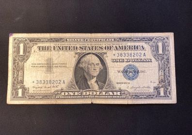 Certificate USA One dollar Bill, blue seal 1957 Letter "A"   star replacement