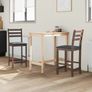 Dining Chairs 2 pcs Solid Rubber Wood Light Brown Image 3