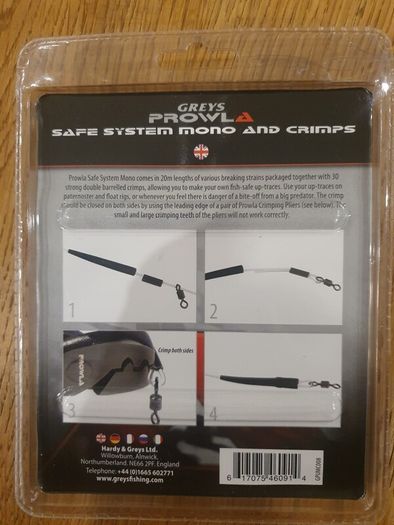 Greys Prowla Safe system mono and crimps for fishing