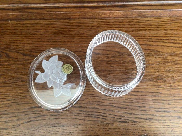 Vintage French lead crystal lidded trinket dish