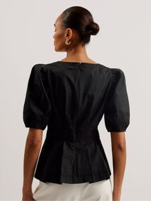 Ted Baker Black Burdur Detail Puff Sleeve top