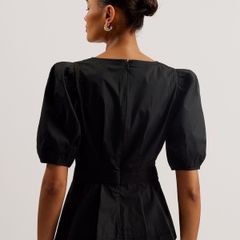 Ted Baker Black Burdur Detail Puff Sleeve top