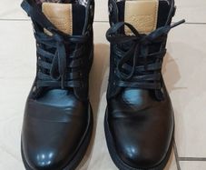 Black Leather Lace Up men's boots