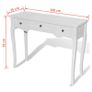 _Dressing Console Table with 3 Drawers White Hall Makeup Vanity Desk Image 4