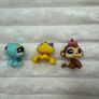 Set of 3 LPS Littlest Pet Shop 593 Yellow Spider Purple Bow 613 Turtle Monkey 600 Used PLease see pictures Image 2