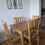 folding table and 4 oak wood chairs Image 3