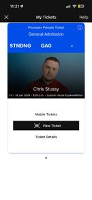 Chris stussy ticket Belfast