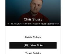 Chris stussy ticket Belfast