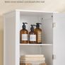 Tall Bathroom Cabinet with Full Length Mirror White 160 cm Image 4
