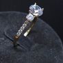 9ct Gold Three Stone Statement Ring Size 56 Image 3