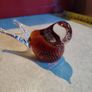 Very Decorative Glass Paperweight Amber Bird Princ Art Glass Made In Czech Republic.  In Box As New. Image 3