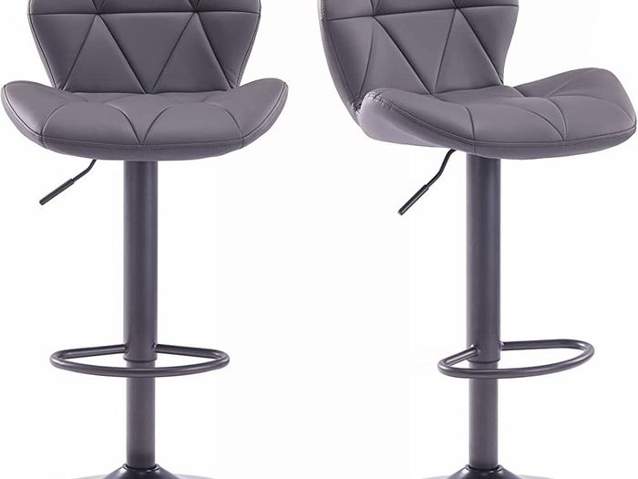 Set Of 2 Modern Luna Padded Swivel Height Adjustable Faux Leather Breakfast Kitchen Barstools Chairs (FREE POSTAGE)