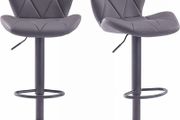 Set Of 2 Modern Luna Padded Swivel Height Adjustable Faux Leather Breakfast Kitchen Barstools Chairs (FREE POSTAGE)