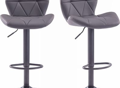 Set Of 2 Modern Luna Padded Swivel Height Adjustable Faux Leather Breakfast Kitchen Barstools Chairs (FREE POSTAGE)