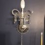 Pair of glass detailed wall lights collection only Image 5