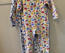 2 Jojo Maman Bebe Elephant print babygrows 12-18 months