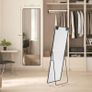 Full-Length Mirror 160 x 50 cm  Ink Black Tempered Glass with Aluminium Frame Image 3