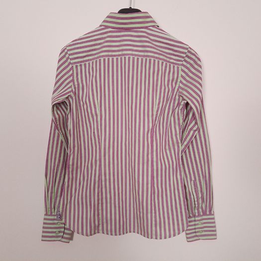 Thomas Pink Jermyn Street London Green Pink Striped Cotton Dress Shirt 8UK/36EU