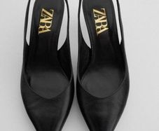 Zara Leather Slingback Court Shoes