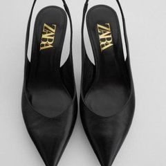 Zara Leather Slingback Court Shoes