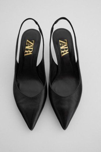 Zara Leather Slingback Court Shoes