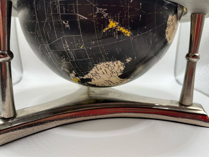 Vintage World Globe in chrome stand