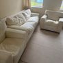 3 seater couch and 2 armchairs in cream Image 5