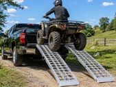 Heavy Duty Aluminium Loading Ramps 305cm Folding Pair 907kg Capacity for ATV UTV Quad Bike Ride On Mower