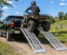Heavy Duty Aluminium Loading Ramps 305cm Folding Pair 907kg Capacity for ATV UTV Quad Bike Ride On Mower