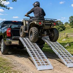 Heavy Duty Aluminium Loading Ramps 305cm Folding Pair 907kg Capacity for ATV UTV Quad Bike Ride On Mower
