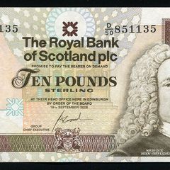 SCOTLAND - 10 Pounds Sterling Banknote 2006 P-353b Royal Bank of Scotland (aUNC)