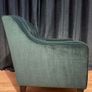 Emerald green velvet armchair - button back Image 3