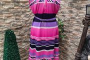 Vintage 70s pink striped A-line dress size S/M Postage included