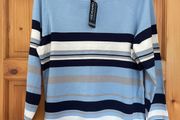 Gerard ladies blue stripe lightweight top plus size - New