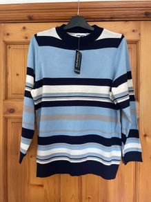 Gerard ladies blue stripe lightweight top plus size - New
