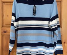Gerard ladies blue stripe lightweight top plus size - New