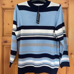 Gerard ladies blue stripe lightweight top plus size - New